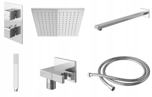 Kohlman EXCELENT QW432HQ25 zestaw prysznicowy termostatyczny z deszczownicą Q25 chrom