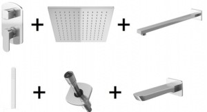 Kohlman FOXAL QW211FQ25-009 zestaw wannowy z deszczownicą Q25 chrom