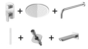 Kohlman FOXAL QW211FR40-009 zestaw wannowy z deszczownicą R40 chrom