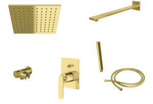 Kohlman EXPERIENCE GOLD QW210EGDQ30 zestaw prysznicowy z deszczownicą Q30EGD złoty