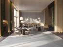 Wnętrze z szarymi płytkami imitującymi kamień Porcelanosa Matika Silver
