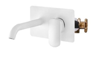 Palazzani MIS COLOR White Mat 56319343 + 99572099 bateria umywalkowa podtynkowa jednouchwytowa biała