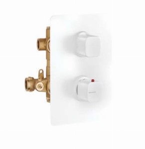 Palazzani MIS COLOR Black White 92259743 + 99277310 bateria podtynkowa z termostatem biała