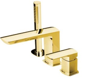 Palazzani MIS COLOR Gold 01139353 bateria wannowa 3-otworowa złota