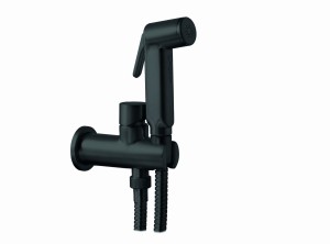 Palazzani DIGIT COLOR Black Mat 12221538 bateria bidetowa podtynkowa z zestawem natryskowym  czarna 