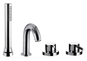 Palazzani DIGIT COLOR Chrome 12108910 bateria wannowa 4-otworowa dwuuchwytowa chrom