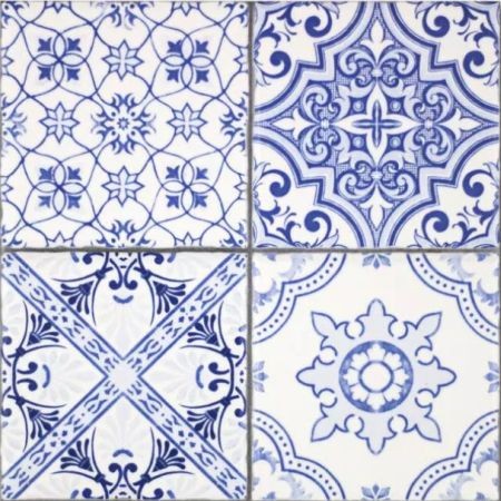 Fabresa Aragon Blue Mate Decor Mix 20x20