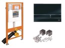 Werit Jomo Tech 174-91100700-00 Stelaż podtynkowy ze wspornikami 3w1 do WC H=112 + przycisk Exclusive czarny połysk 167-37009005-00