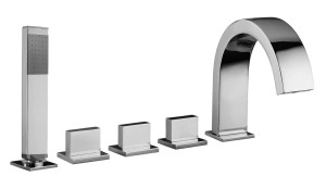 Paffoni Level LEP044CR bateria wannowa 5-otworowa dwuuchwytowa chrom   