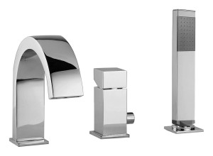 Paffoni Level LEC040CR bateria wannowa 3-otworowa jednouchwytowa chrom 