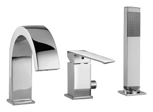 Paffoni Level LES040CR bateria wannowa 3-otworowa jednouchwytowa chrom 