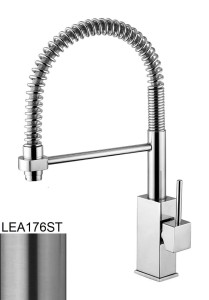 Paffoni Level LEA176ST bateria kuchenna stojąca jednouchwytowa stal szczotkowana