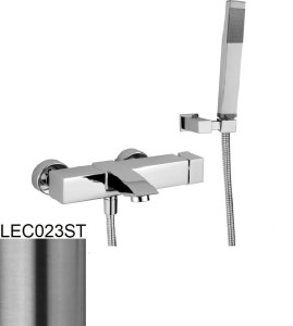 Paffoni Level LEC023ST bateria wannowa ścienna jednouchwytowa stal szczotkowana