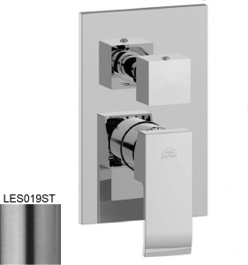 Paffoni Level LES019ST bateria prysznicowa podtynkowa 3-drożna z przełącznikiem jednouchwytowa stal szczotkowana