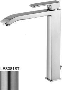 Paffoni Level LES081KST bateria umywalkowa wysoka stojąca jednouchwytowa stal szczotkowana