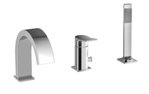 Paffoni Tilt TI040CR bateria wannowa 3-otworowa jednouchwytowa chrom 