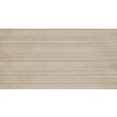 Płytka ścienna imitująca kamień w kolorze beżowym z powierzchnią strukturalną Italgraniti Shale Taupe Ribbed SL06BAR 60x120
