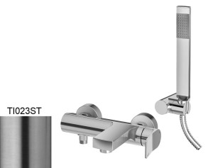 Paffoni Tilt TI023ST bateria wannowa ścienna jednouchwytowa stal szczotkowana