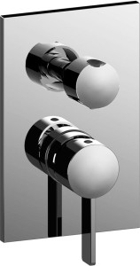 Paffoni Rock RO019CR bateria prysznicowa podtynkowa 3-drożna z przełącznikiem jednouchwytowa chrom    