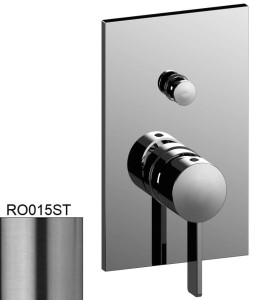 Paffoni Rock RO015ST bateria prysznicowa podtynkowa 2-drożna jednouchwytowa stal szczotkowana