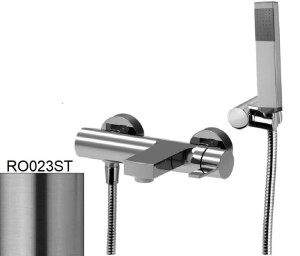 Paffoni Rock RO023ST bateria wannowa ścienna jednouchwytowa stal szczotkowana