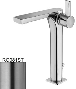 Paffoni Rock RO081ST bateria umywalkowa wysoka stojąca jednouchwytowa stal szczotkowana