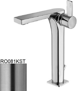 Paffoni Rock RO081KST bateria umywalkowa wysoka stojąca jednouchwytowa stal szczotkowana