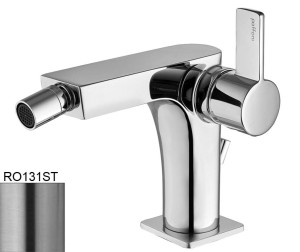 Paffoni Rock RO131ST bateria bidetowa stojąca jednouchwytowa stal szczotkowana