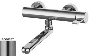 Paffoni Rock RO161ST bateria umywalkowa ścienna jednouchwytowa stal szczotkowana