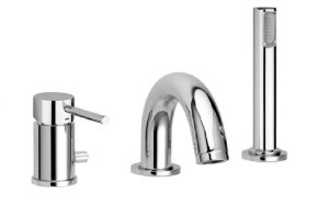 Paffoni Stick SK040LCR bateria wannowa 3-otworowa jednouchwytowa chrom    