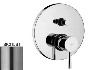 Paffoni Stick SK015ST bateria prysznicowa podtynkowa 2-drożna jednouchwytowa stal szczotkowana