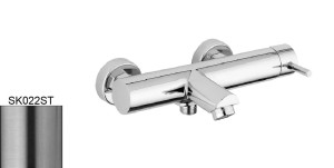 Paffoni Stick SK022ST bateria wannowa ścienna jednouchwytowa stal szczotkowana