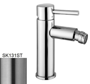 Paffoni Stick SK131ST bateria bidetowa stojąca jednouchwytowa stal szczotkowana