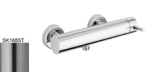 Paffoni Stick SK168ST bateria prysznicowa ścienna jednouchwytowa stal szczotkowana