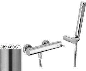 Paffoni Stick SK168DST bateria prysznicowa ścienna jednouchwytowa stal szczotkowana