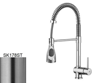 Paffoni Stick SK178ST bateria kuchenna stojąca jednouchwytowa stal szczotkowana