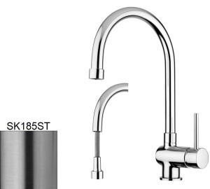 Paffoni Stick SK185ST bateria kuchenna stojąca jednouchwytowa stal szczotkowana