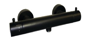 Paffoni Light LIQ168NO bateria prysznicowa ścienna termostatyczna dwuuchwytowa czarna