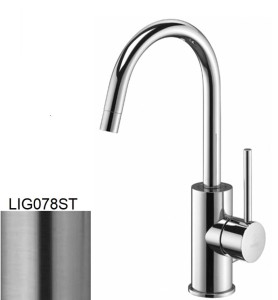 Paffoni Light LIG078ST bateria umywalkowa stojąca jednouchwytowa stal szczotkowana