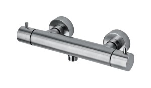 Paffoni Light LIQ168ST bateria prysznicowa ścienna termostatyczna dwuuchwytowa stal szczotkowana