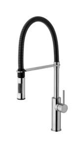 Paffoni Light LIG179STNO bateria kuchenna stojąca jednouchwytowa stal szczotkowana