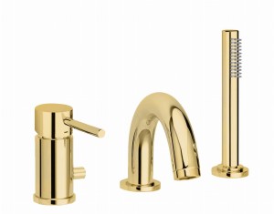 Paffoni Light LIG040LHG bateria wannowa 3-otworowa jednouchwytowa złota