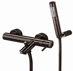 Paffoni Light LIG023NKN bateria wannowa ścienna jednouchwytowa czarny nikiel