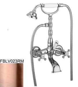 Paffoni Belinda FBLV023RM bateria wannowa ścienna dwuuchwytowa miedziana
