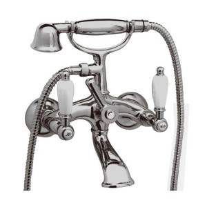 Daniel Rubinetterie Retro RT4102CR bateria wannowa ścienna dwuuchwytowa chrom 