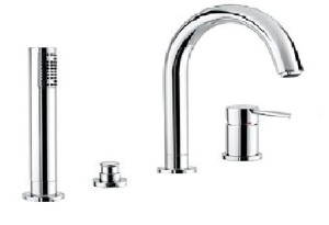 Emmevi Rubinetterie Piper 45120CR bateria wannowa 4-otworowa jednouchwytowa chrom