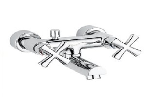 Emmevi Rubinetterie Spirit New 31001CR bateria wannowa ścienna dwuuchwytowa chrom   