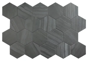 Equipe Lithos Dark 11,6x10,1 płytki gresowe heksagonalne imitujące kamień