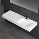 StoneArt podwieszana umywalka konglomeratowa LP4514R 140x48 w połysku