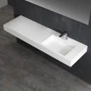 StoneArt podwieszana umywalka konglomeratowa LP4516R 160x48 matowa
